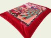 big red color weft knitting raschel blankets