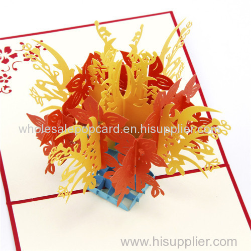 Vase of flowers pop up 3d card