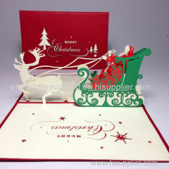 Santa clause xmas pop up card