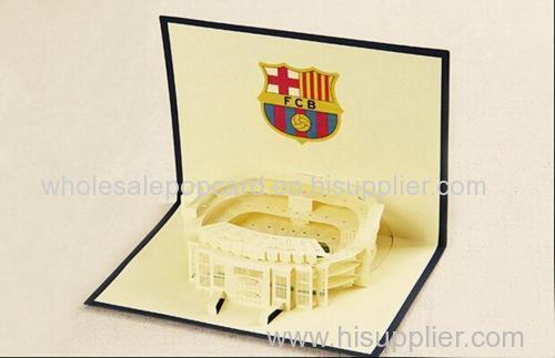Barca club football stadium greeting paper card