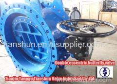 Double eccentric double flange butterfly valve with ISO CE approved