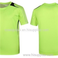 100% Polyester Men Mesh Contrast Color Dry Fit Sports T-shirt