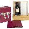 Hard Paper Printed Wine Bottle Gift Box With Ribbon