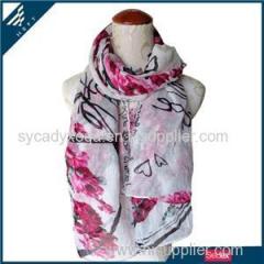 Beautiful Flower And Letters Scarf