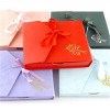 Pretty Paper Gift Box Square Jewelry Box With Ribbon