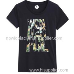 100% Cotton Ink Printing Woman Tshirt