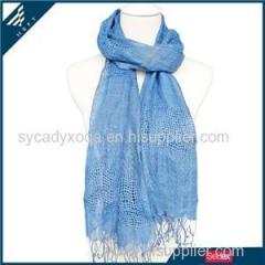 Blue Linen Scarf Product Product Product