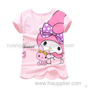 100% Cotton Full Printing Little Girl T Shirt