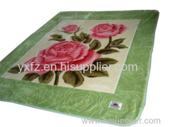 light green color raschel blankets with cotton