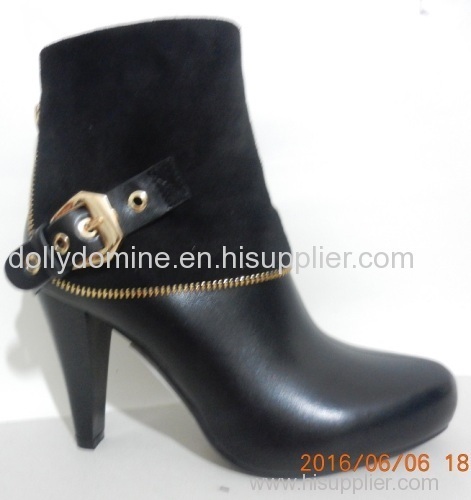 Handmade leather high heeled ankle boots for women