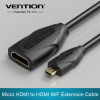 Round Micro HDMI to HDMI extention Cable