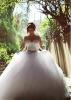 Tulle Jewel Neckline Ball Gown Wedding Dress With Rhinestones