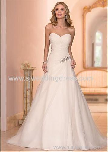 Tulle Sweetheart Neckline A-Line Wedding Dress with Rhinestones
