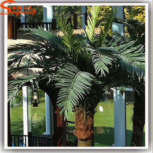 hall decoration plants plastic green leaves artificial coconut palm trees