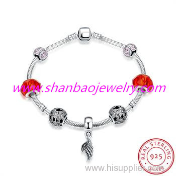 Shanbao Jewelry Imitation Jewelry Wing Shape Sterling 925 Silver Bracelets Party Fashion Costume Jewelry