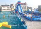 High Durability Water Inflatable Slides Blue White Color Fire Resistant