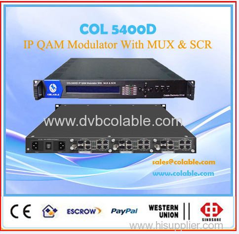 24ch ip qam modulator with mux-scrambler