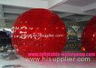 Red Rolling On Grass Inflatable Zorb Ball 2.8M Outside Diameter With 6 - 8 Pcs Handle