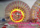 Color Dots Big Blow Up Human Hamster Ball For Rolling Down Hill / Grass Plot Sport