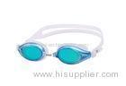 Blue Polycarbonate Lenses Anti Fog Swimming Goggles Mirrored Prescription Glasses