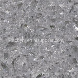 SS71 Crystal Shining Light Grey Quartz Kitchen Cabinet and Countertops