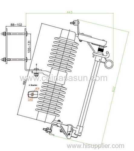 Porcelain type drop out fuse cutout 33-36kv