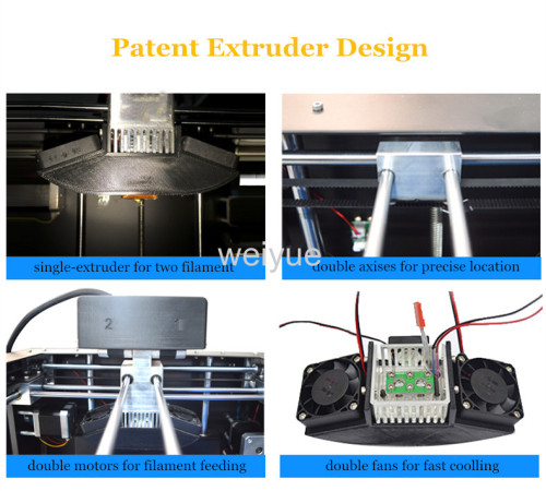 FDM Desktop Mix Color Printign 3D Printer Machine