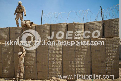 shooting army barrier test/gabion bastion terrassement/JESCO