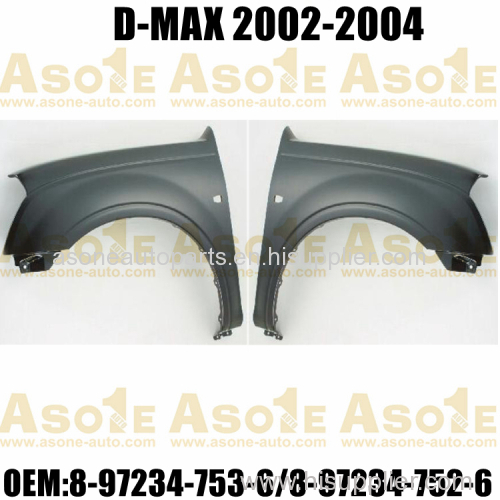 Steel Front Fender With Side Lamp Hole For ISUZU D-MAX 2002-2004 OEM 8-97234-753-6/8-97234-752-6