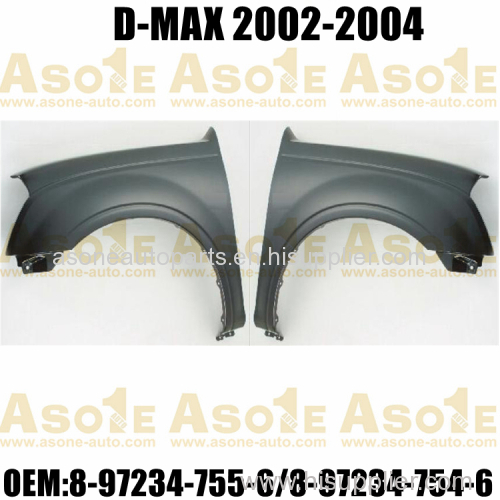 Front Wing Without Side Lamp Hole Fitting For PICK-UP D-MAX 2002-2004 OEM 8-97234-755-6/8-97234-754-6