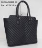 PU fabric black handbag for lady