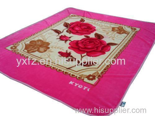 rose design warp knitting bedding blankets