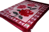 maroon color flower weft knitting blankets