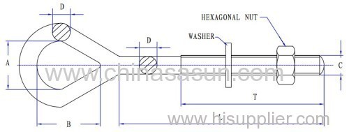 Eye Bolt for electric power fittings