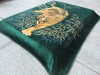 DK green color weft knitting blankets