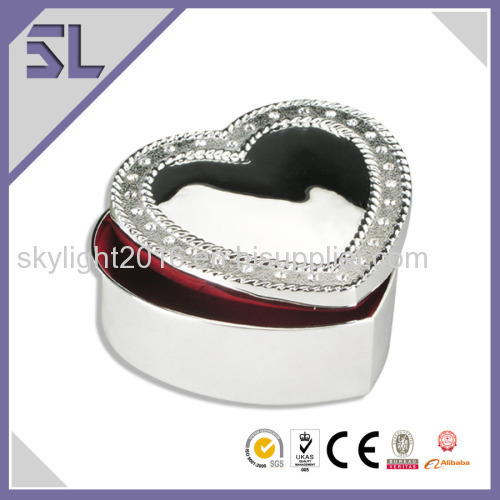 Heart Shape Small Metal Trinket Box
