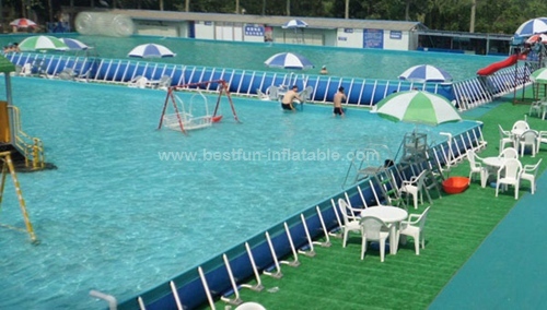 Big Metal Frame Outdoor Swimming Pool For Amusement