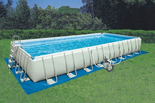 Rectangular Metal Frame inflatable swimming pool