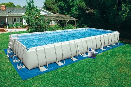 Rectangular Metal Frame inflatable swimming pool