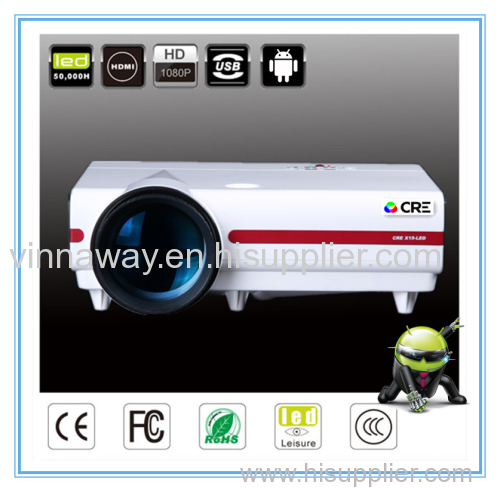 Mini 3D HD LED projector smart android 1080p 3000lumens games projectors support wifi LAN HDMI AV VGA AUDIO USB TV