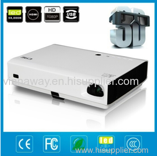 3D projector with 2D to 3D multimadia 1080p support 1280*800p supper-life span LCD&LED projector