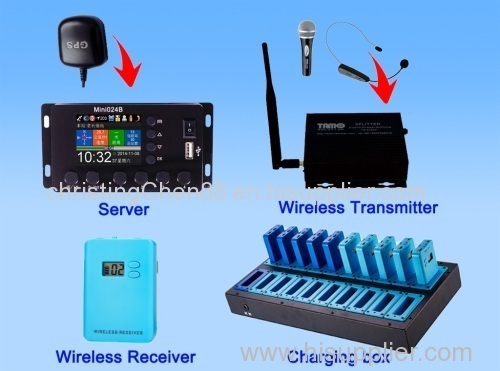 Wireless GPS Multilingual tour commentary system