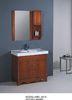 Classics Square Sinks Bathroom Vanities with mirror light brown color