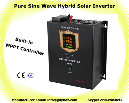 2KVA 24V hybrid solar inverter with built in MPPT solar controller