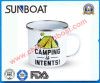 customized logo printed enamel mug with handle