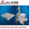 Multi lane powder filling and packing machine