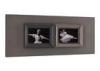 Horizontal Two Openings 4x6 Collages Photo Frame In Dark Gray and Middle Gray Colors