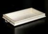 Antique Silver Finishing 17x11 Wooden Display Tray With Two Metal Handles