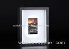 ONE Opening Matted 4x6 Wooden Collage Frames In Outer Black And White Inlay