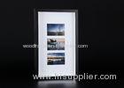 Black And White Wooden Collages Frames With Single Mat Hold Three 4x6 Photos
